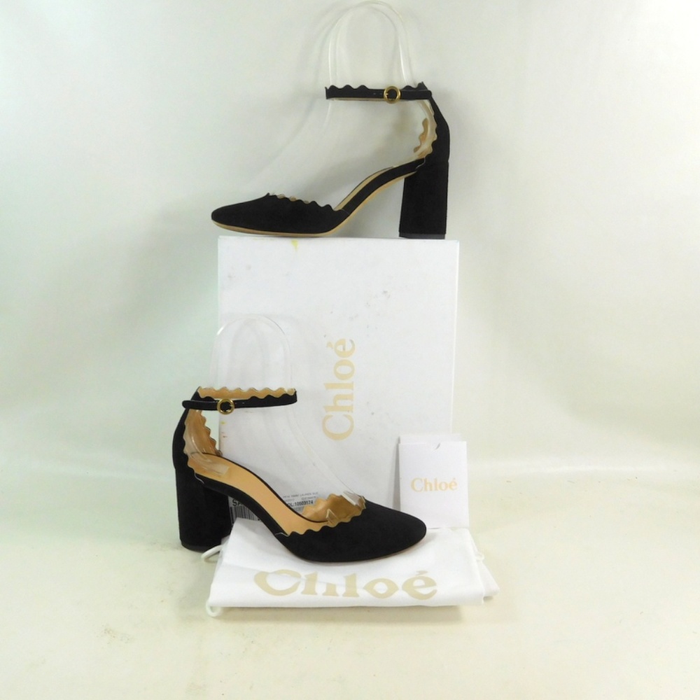 Chloe Lauren Scallop Suede Pumps
